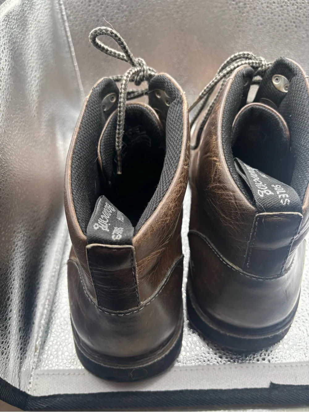 DR. MARTENS Kameron Mock Toe Brown Leather Lace Up Ankle Boots Mens Size 11
